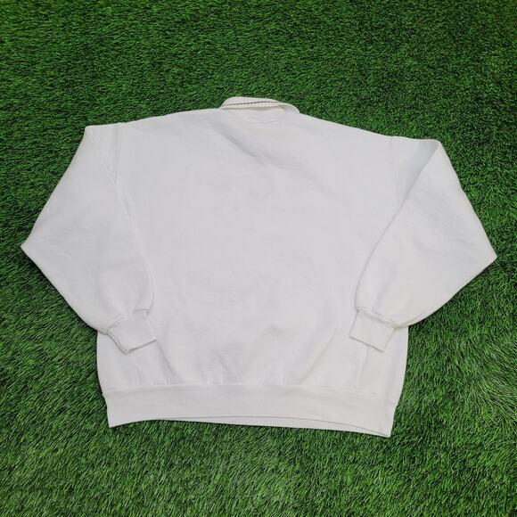 Vintage 80s Flower Heart Collared Sweatshirt Women XL 23x24 USA - Picture 2 of 13